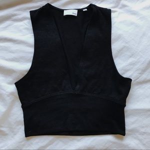 ARITZIA Black V Neck Top